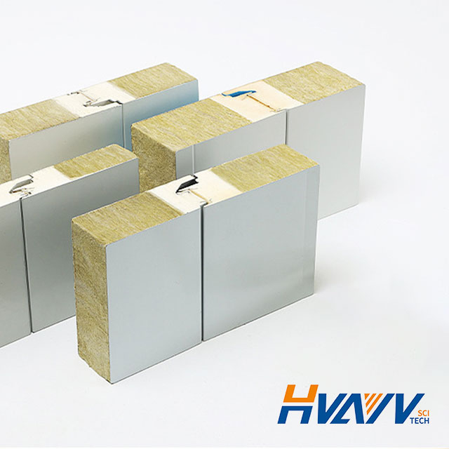 PU en Rockwool Sandwichpaneel isolatieplaat voor muurisolatie, uitstekende thermische geleidbaarheid, brandwerendheid